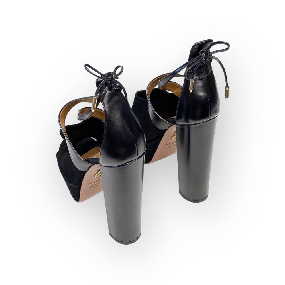 HTF: new Aquazzurra ☻︎ Kaya Plateau Platform Suede Sandals ☻︎ Red Carpet 40.5 10 - Picture 8 of 17